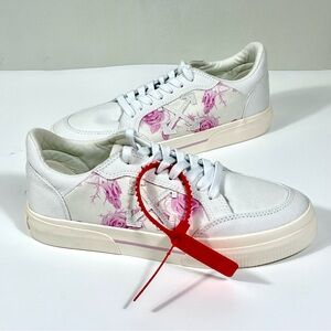 Off-White New Vulcanized Animation Low Top Sneaker White Pink Floral EU 39 NEW